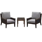 Courtyard Casual Bermuda FSC Teak 3 pc Seating Set Includes: Two Club Chairs and One Square End Table