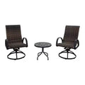 Courtyard Casual Santa Fe 3 pc Wicker Swivel Rocker Set Includes one 20 End Table and two Wicker Swivel Rockers