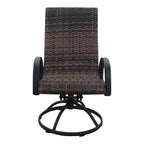 Courtyard Casual Santa Fe – Ensemble de 3 pièces en osier avec fauteuils à bascule pivotants – Comprend une table d'appoint de 20 po et deux fauteuils à bascule pivotants en osier