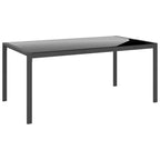 vidaXL Ensemble de 4 fauteuils de jardin - Acier et contreplaqué noirs, chaise de jardin confortable avec coussins épais en coton, design moderne, table rectangulaire
