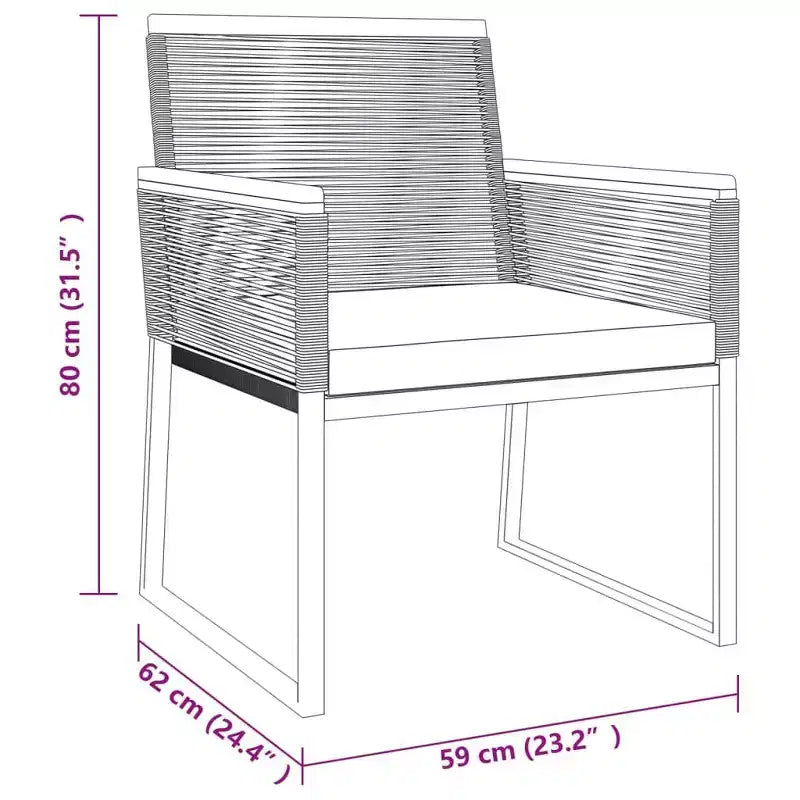 vidaXL Ensemble de 4 fauteuils de jardin - Acier et contreplaqué noirs, chaise de jardin confortable avec coussins épais en coton, design moderne, table rectangulaire