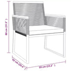 vidaXL Ensemble de 4 fauteuils de jardin - Acier et contreplaqué noirs, chaise de jardin confortable avec coussins épais en coton, design moderne, table rectangulaire