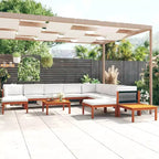 vidaXL Salon de jardin crème Bois d'acacia massif Moyen