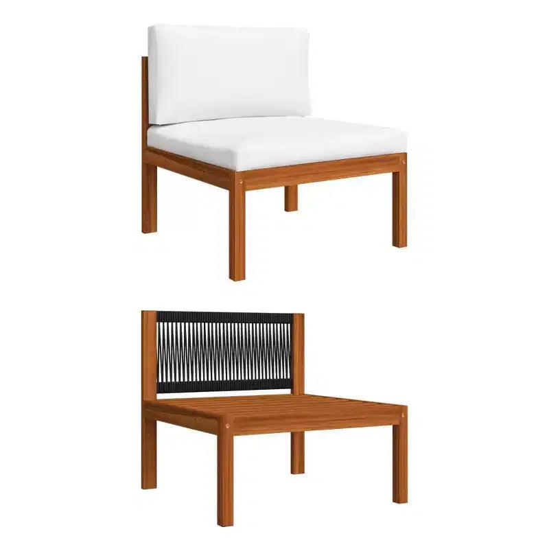vidaXL Salon de jardin crème Bois d'acacia massif Moyen