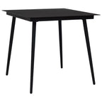 vidaXL Ensemble de salle à manger noir Corde de coton, acier poudré, verre trempé