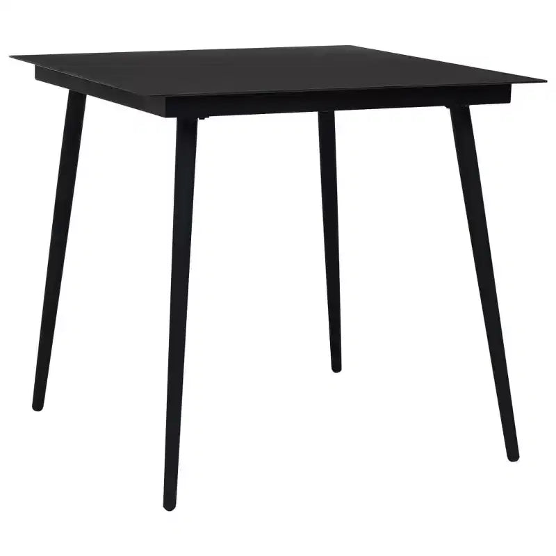 vidaXL Ensemble de salle à manger noir Corde de coton, acier poudré, verre trempé