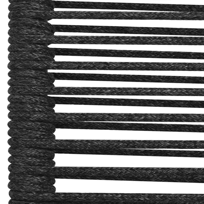 vidaXL Ensemble de salle à manger noir Corde de coton, acier poudré, verre trempé