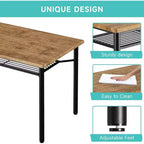 Ensemble de salle à manger rustique 5 pièces Coolmee - Table et 4 chaises avec étagère de rangement