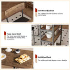 Table de Bar pour 2 Personnes avec 2 Tabourets Rembourrés en PU et 3 Étagères de Rangement, 3 Pièces