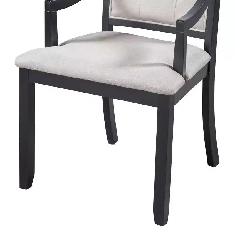 Ensemble de salle à manger rond 5 pièces Polibi avec table extensible de style rétro