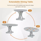 Ensemble de salle à manger rond 5 pièces Polibi avec table extensible de style rétro