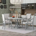 Polibi 5-Piece Retro Round Dining Set with Extendable Table