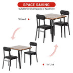 Table à manger pour 2, Ensemble table et chaises petites pour 2, Ensemble de dînette carré pour 2, Ensembles de 3 pièces pour cuisine et salle à manger pour petits espaces, appartement, bureau à domicile