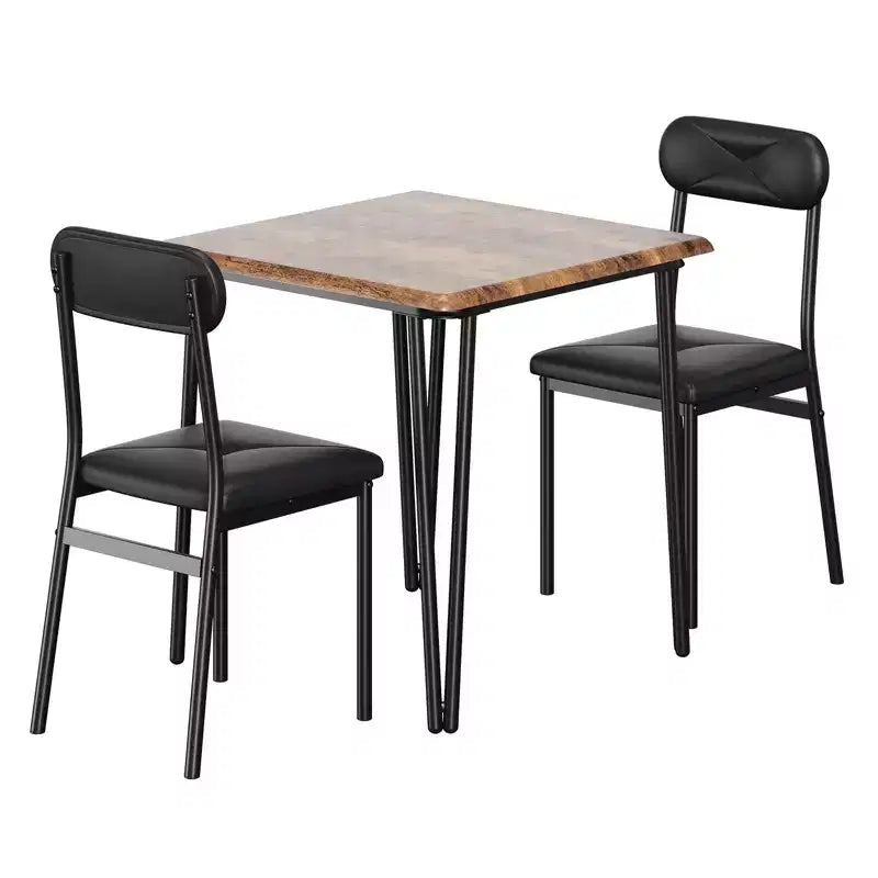 Table à manger pour 2, Ensemble table et chaises petites pour 2, Ensemble de dînette carré pour 2, Ensembles de 3 pièces pour cuisine et salle à manger pour petits espaces, appartement, bureau à domicile