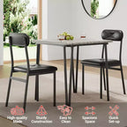 Table à manger pour 2, Ensemble table et chaises petites pour 2, Ensemble de dînette carré pour 2, Ensembles de 3 pièces pour cuisine et salle à manger pour petits espaces, appartement, bureau à domicile