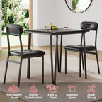 Table à manger pour 2, Ensemble table et chaises petites pour 2, Ensemble de dînette carré pour 2, Ensembles de 3 pièces pour cuisine et salle à manger pour petits espaces, appartement, bureau à domicile