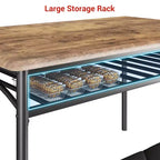 Ensemble table à manger pour 4, avec banquette rembourrée et tabourets carrés et étagères de rangement, ensemble table de cuisine et salle à manger en métal et bois pour petit espace, appartement