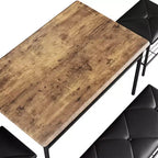 Ensemble table à manger pour 4, avec banquette rembourrée et tabourets carrés et étagères de rangement, ensemble table de cuisine et salle à manger en métal et bois pour petit espace, appartement