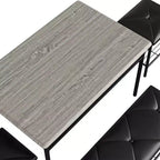 Ensemble table à manger pour 4, avec banquette rembourrée et tabourets carrés et étagères de rangement, ensemble table de cuisine et salle à manger en métal et bois pour petit espace, appartement