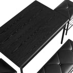Ensemble table à manger pour 4, avec banquette rembourrée et tabourets carrés et étagères de rangement, ensemble table de cuisine et salle à manger en métal et bois pour petit espace, appartement