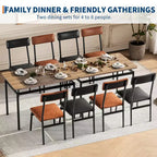 Ensemble de table à manger pour 4 personnes, 5 pièces, en bois, 4 chaises rembourrées en PU, cadre en métal, ensemble de dînette pour salle à manger, fête, appartement