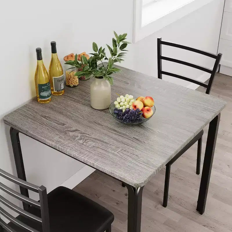 Ensemble de cuisine 3 pièces Table à manger en bois pour 2 personnes Table et chaises carrées Petit ensemble de table de ferme pour cuisine restaurant