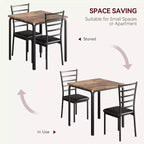 Ensemble de cuisine 3 pièces Table à manger en bois pour 2 personnes Table et chaises carrées Petit ensemble de table de ferme pour cuisine restaurant
