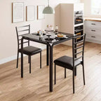 Ensemble de cuisine 3 pièces Table à manger en bois pour 2 personnes Table et chaises carrées Petit ensemble de table de ferme pour cuisine restaurant