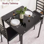 Ensemble de cuisine 3 pièces Table à manger en bois pour 2 personnes Table et chaises carrées Petit ensemble de table de ferme pour cuisine restaurant