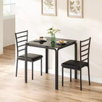Ensemble de cuisine 3 pièces Table à manger en bois pour 2 personnes Table et chaises carrées Petit ensemble de table de ferme pour cuisine restaurant