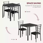 Ensemble de cuisine 3 pièces Table à manger en bois pour 2 personnes Table et chaises carrées Petit ensemble de table de ferme pour cuisine restaurant