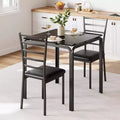 Kitchen Table Set 3 Piece Wooden Dining Table Set for 2 Person Square Table and Chair Small Farmhouse Table Set for Kitchen Restaurant