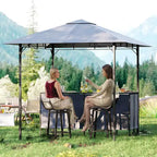 Costway Ensemble de Bar de Jardin 3 Pièces avec 2 Tabourets de Bar Table en Verre Trempé Étagère de Rangement