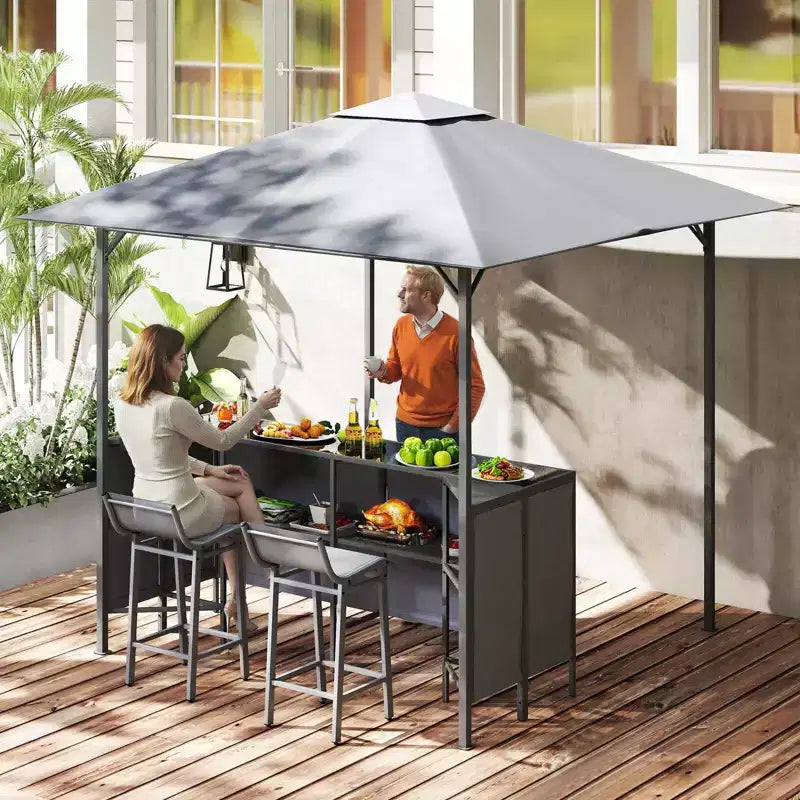 Costway Ensemble de Bar de Jardin 3 Pièces avec 2 Tabourets de Bar Table en Verre Trempé Étagère de Rangement