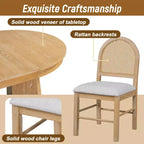 GDFStudio Harper - Ensemble de salle à manger 5 pièces avec table extensible et chaises rembourrées à dossier en rotin
