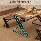 Ensemble table de salle à manger avec 2 bancs, ensemble table à manger pour 4 à 6 personnes, table de petit-déjeuner avec bancs rembourrés en cuir PU pour petits espaces, appartement