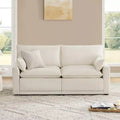 Spruce & Spring Cream 2-Piece Modular Couch Oversized Sectional Sofa for Living Room