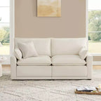 Spruce & Spring Cream 2-Piece Modular Couch Oversized Sectional Sofa for Living Room