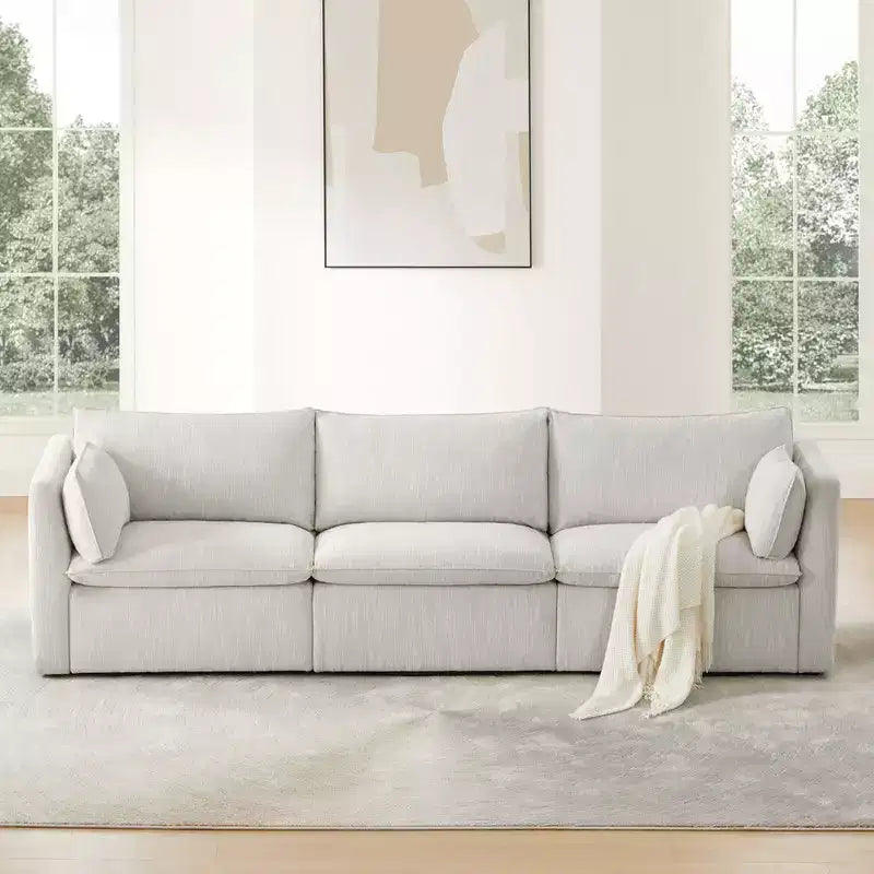 Spruce & Spring Grey 3-Piece Modular Sectional Couch for Living Room