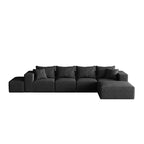 Canapé d'angle modulaire en L de 335 cm avec revêtement en chenille, ensemble de 6 pièces avec coussins profonds et oreillers décoratifs pour salon et chambre à coucher