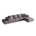 Canapé d'angle modulaire en L de 335 cm avec revêtement en chenille, ensemble de 6 pièces avec coussins profonds et oreillers décoratifs pour salon et chambre à coucher