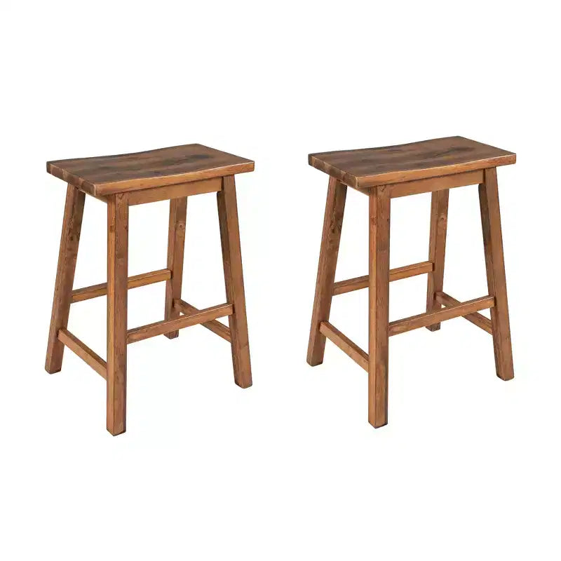 Ensemble d'îlot de cuisine Whisen 45 en bois massif avec 2 sièges et 2 étagères - Noyer Blanc Crème