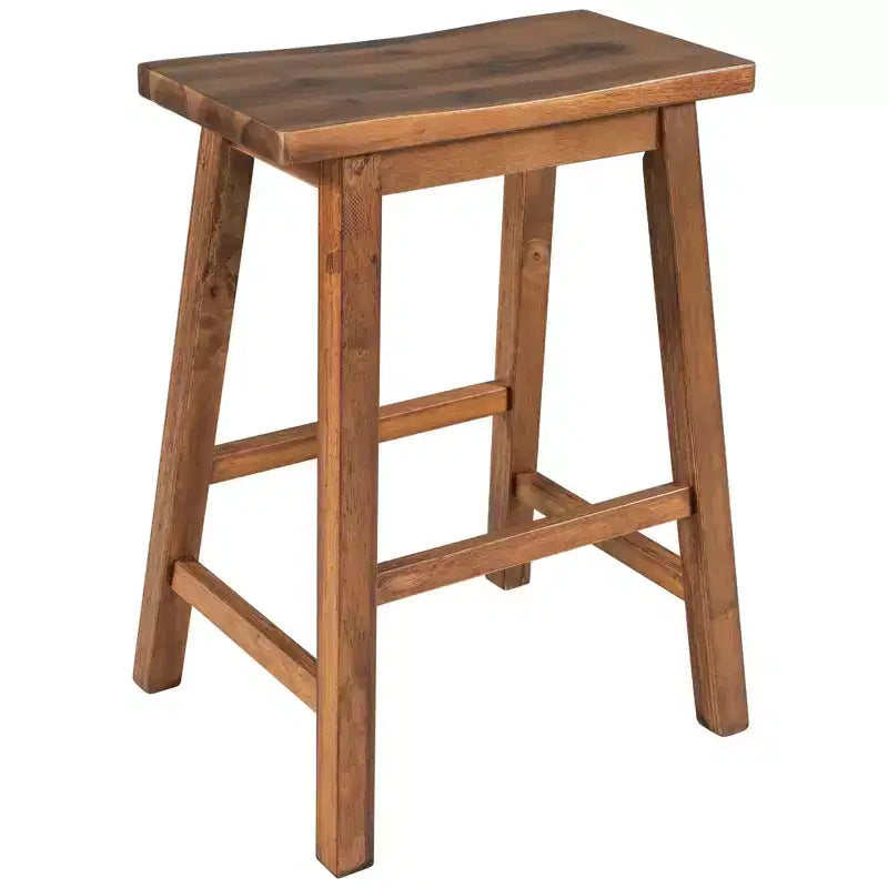 Ensemble d'îlot de cuisine Whisen 45 en bois massif avec 2 sièges et 2 étagères - Noyer Blanc Crème