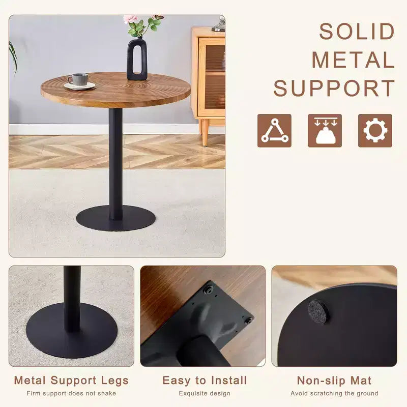 Ensemble de table à manger 3/5 pièces, ensemble de table de cuisine ronde, dînette peu encombrante avec 2/4 chaises rembourrées - ModernLuxe