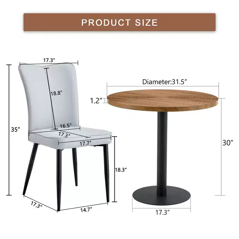 Ensemble de table à manger 3/5 pièces, ensemble de table de cuisine ronde, dînette peu encombrante avec 2/4 chaises rembourrées - ModernLuxe