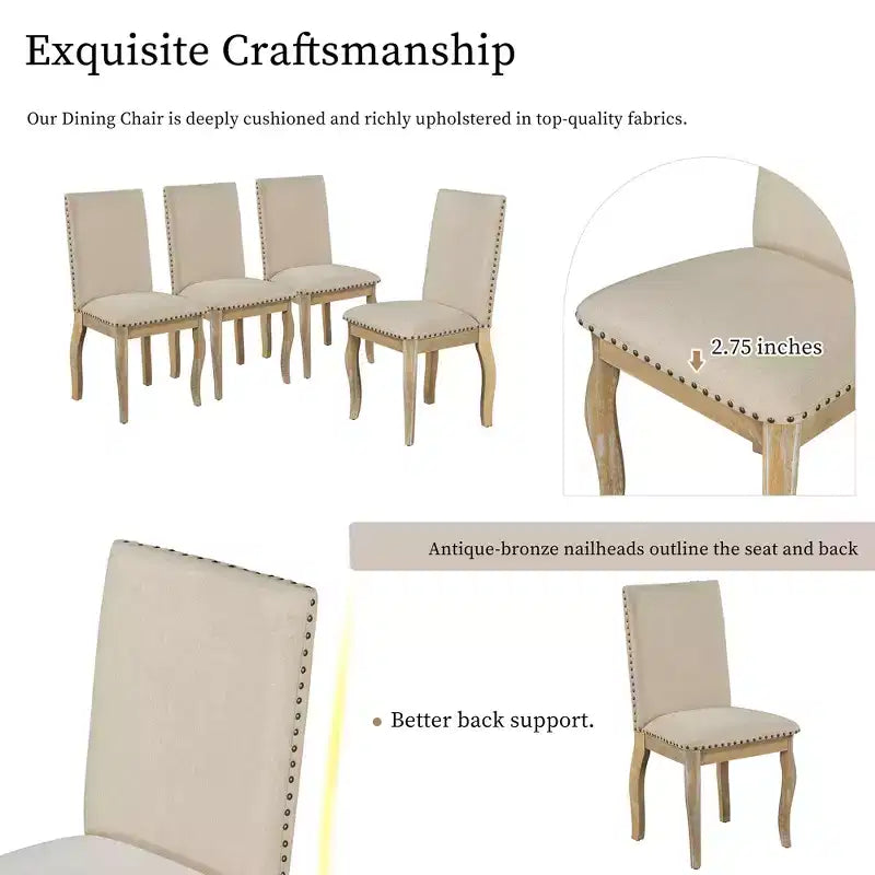 Ensemble de salle à manger 5 pièces Dana de GDFStudio avec table ronde extensible et chaises rembourrées