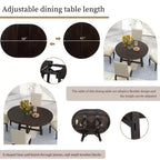 Ensemble de salle à manger 5 pièces Dana de GDFStudio avec table ronde extensible et chaises rembourrées