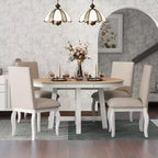 Ensemble de salle à manger 5 pièces Dana de GDFStudio avec table ronde extensible et chaises rembourrées