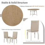 Ensemble de salle à manger 5 pièces Dana de GDFStudio avec table ronde extensible et chaises rembourrées