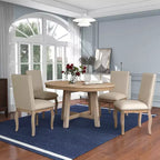 Ensemble de salle à manger 5 pièces Dana de GDFStudio avec table ronde extensible et chaises rembourrées